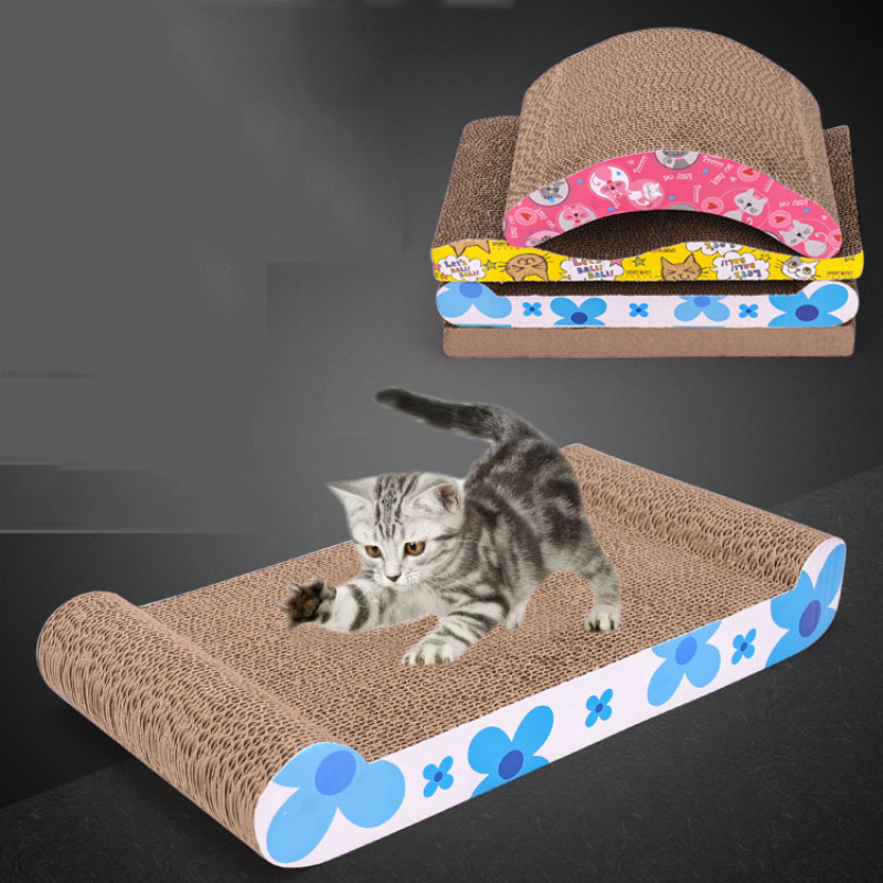 Manufacturer wholesale multi-shape design cat corrugated scratch board with catnip