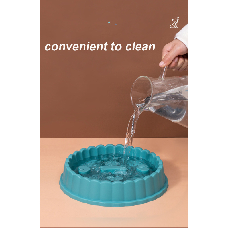 Manufacturer wholesale orange blue green yellow plastic slow feeder dog bowl round design