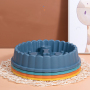 Manufacturer wholesale orange blue green yellow plastic slow feeder dog bowl round design