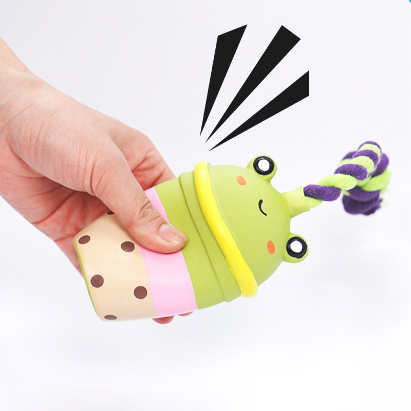 Manufacturer Wholesale Squeaky Rope Cute Cup Chew Dog Toys Latex