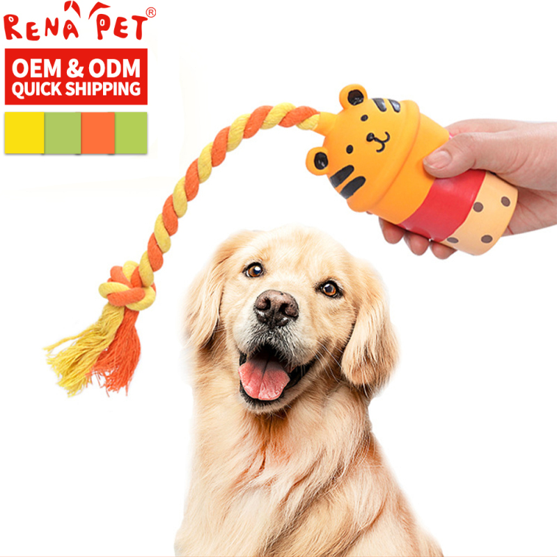 Manufacturer Wholesale Squeaky Rope Cute Cup Chew Dog Toys Latex