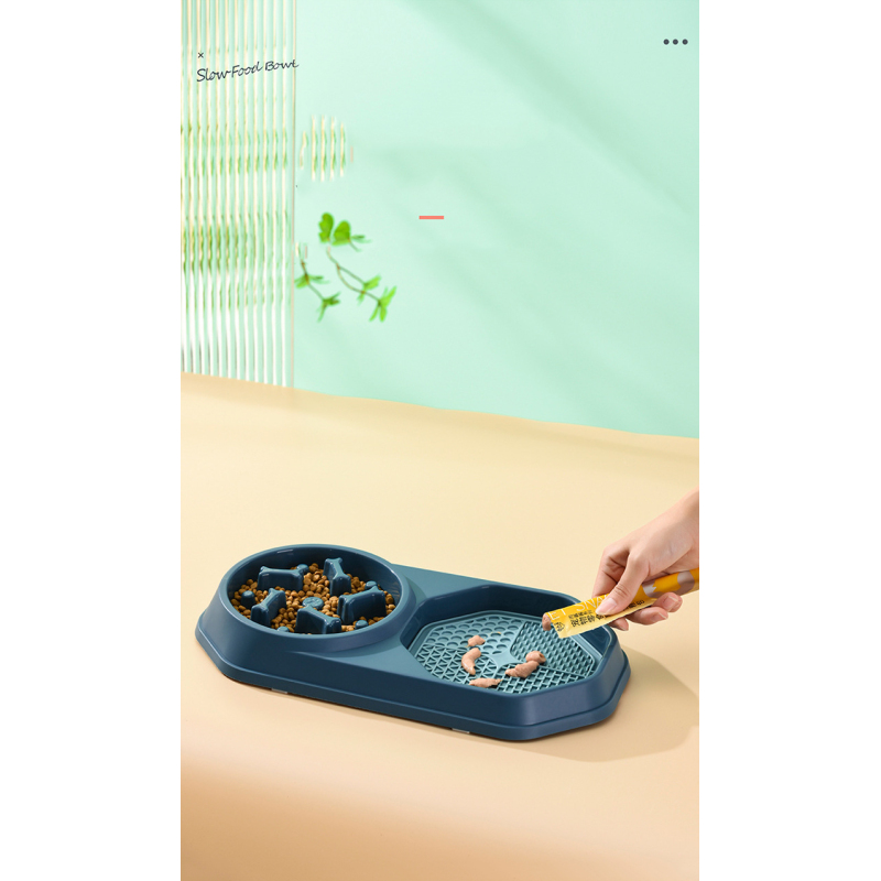 Manufacturer wholesale green yellow blue pink slow feeder dog bowls with lick mat