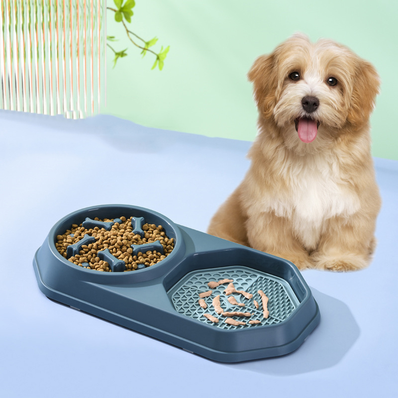 Manufacturer wholesale green yellow blue pink slow feeder dog bowls with lick mat