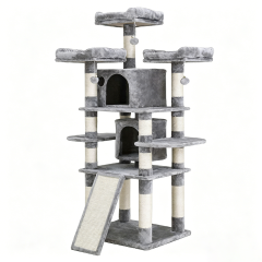 Wholesale Grey Wooden Extra Large Cat Tree Luxury