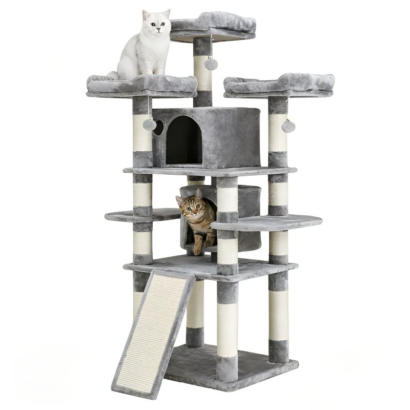 Wholesale Grey Wooden Extra Large Cat Tree Luxury