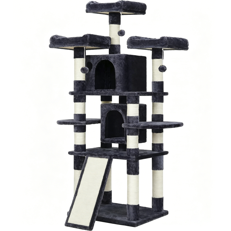 Wholesale Grey Wooden Extra Large Cat Tree Luxury
