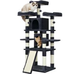 Wholesale Grey Wooden Extra Large Cat Tree Luxury