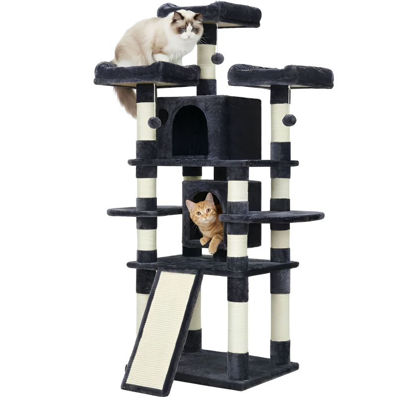 Wholesale Grey Wooden Extra Large Cat Tree Luxury