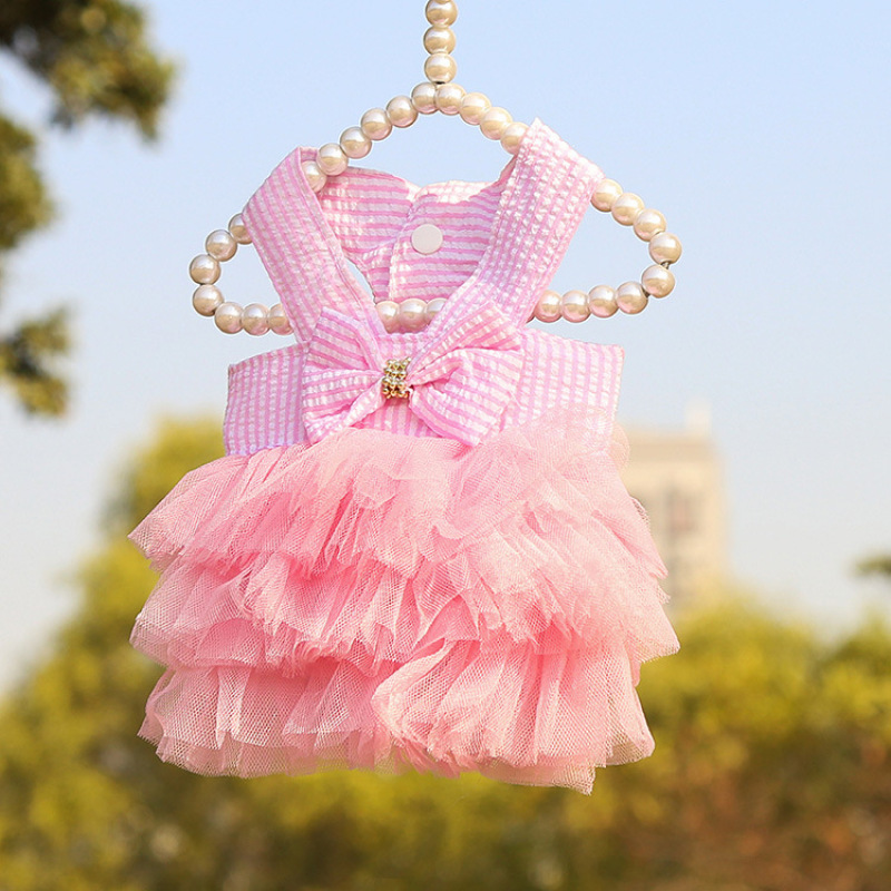 Wholesale Summer Cute Striped Design Cat Dog Dress