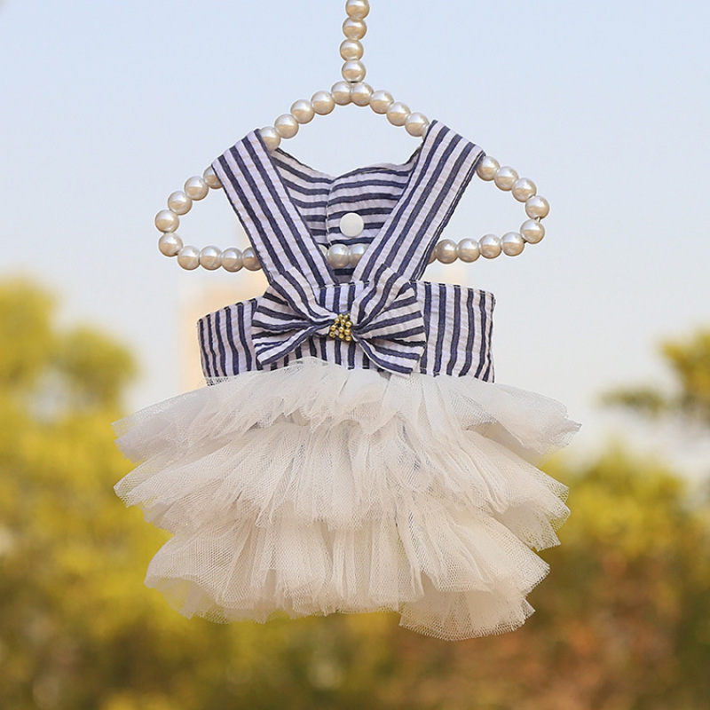 Wholesale Summer Cute Striped Design Cat Dog Dress