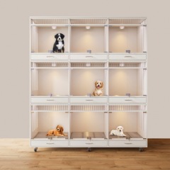 Wholesale Luxury Solid Wood Large Indoor Villa Dog Cat Cage