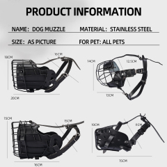 Wholesale Black Adjustable Breathable Luxury Dog Muzzle Cowhide