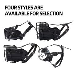 Wholesale Black Adjustable Breathable Luxury Dog Muzzle Cowhide