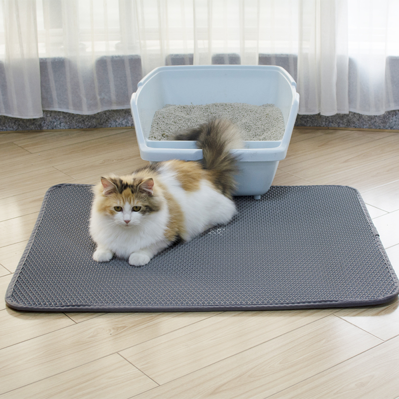 Manufacturer wholesale washable large doublelayer EVA material waterproof cat litter mat