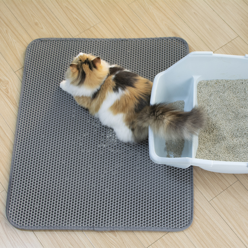 Manufacturer wholesale washable large doublelayer EVA material waterproof cat litter mat