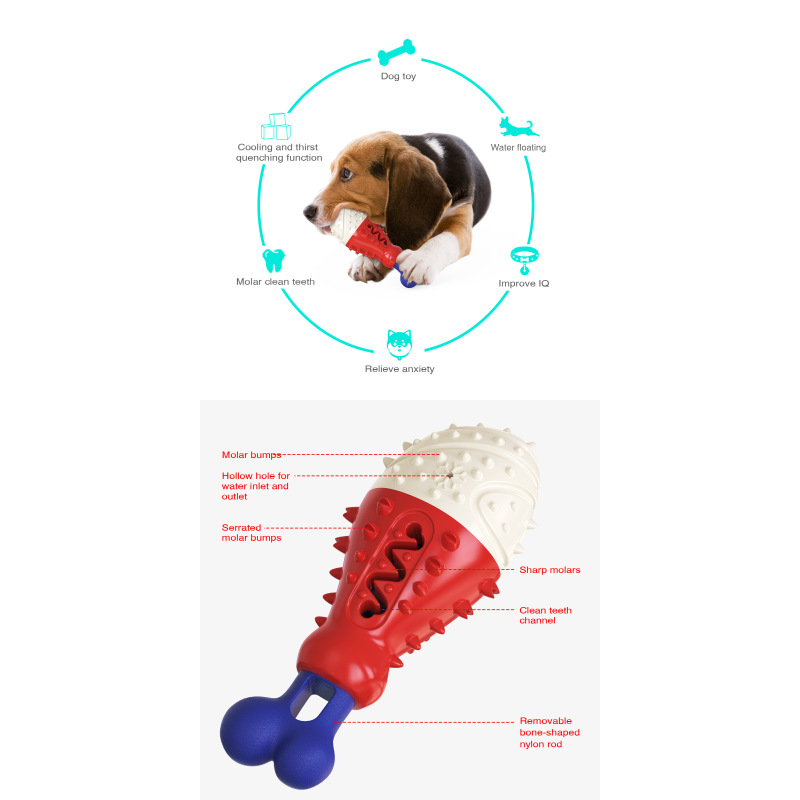Manufacturer wholesale clean teeth chew drumstick design dog feeder toys