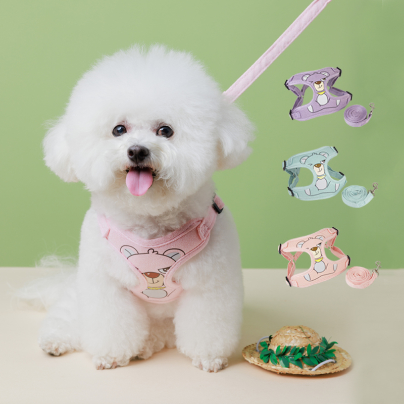 Manufacturer Wholesale Suede Small Dog Harness and Leash