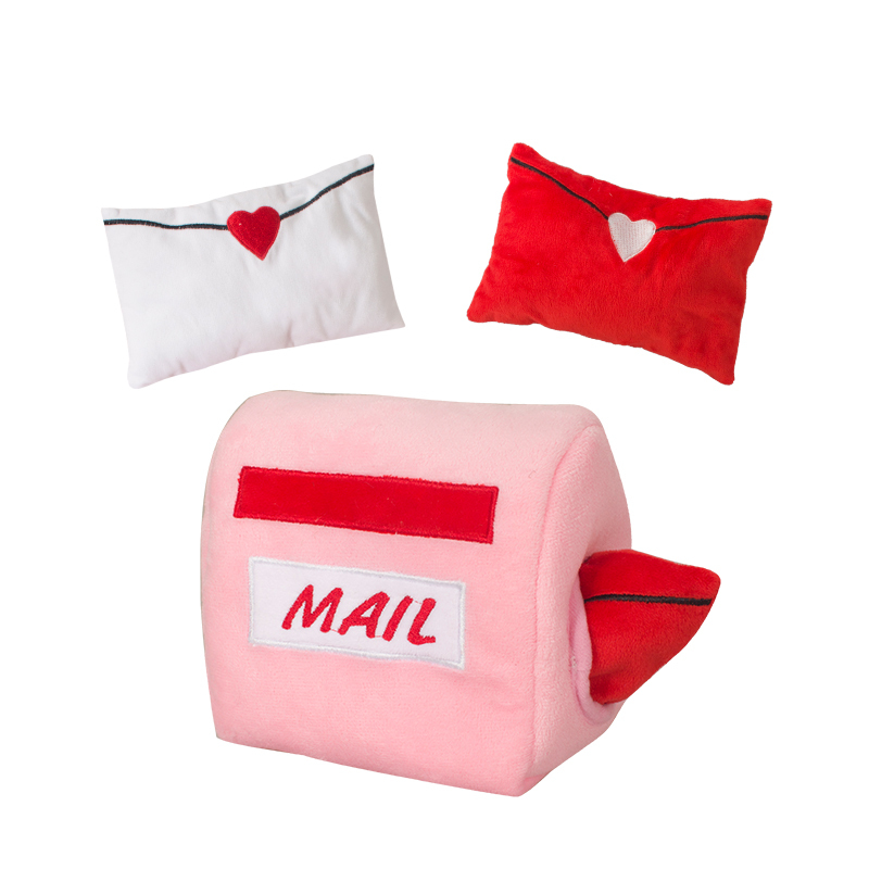 Manufacturer wholesale valentines red pink dog plush rope toys set