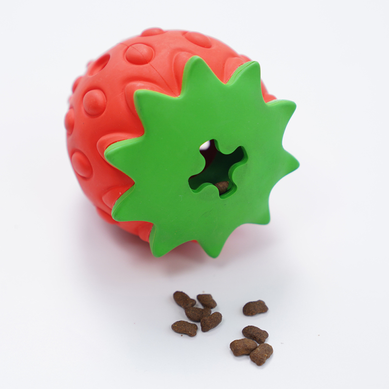 Wholesale Chew Strawberry Dragon Fruit Design Dog Rubber Toy