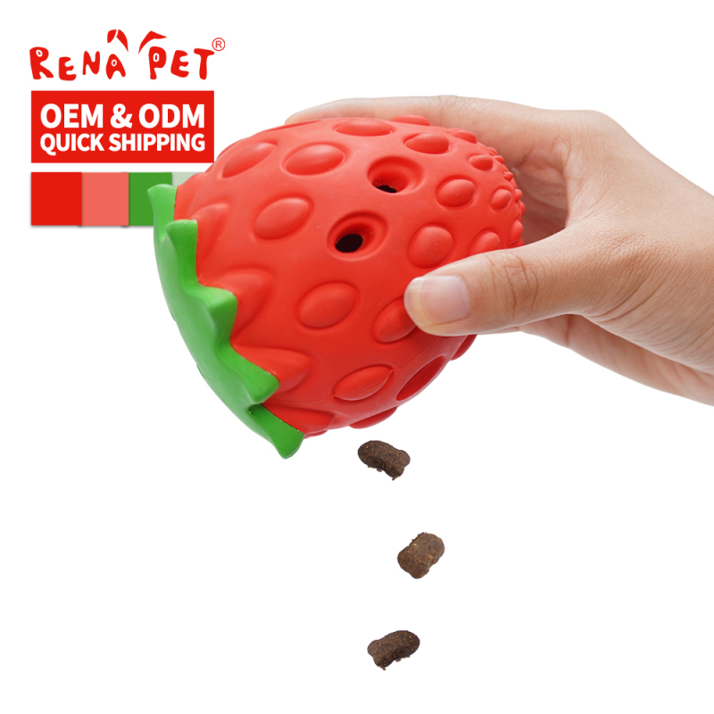 Wholesale Chew Strawberry Dragon Fruit Design Dog Rubber Toy