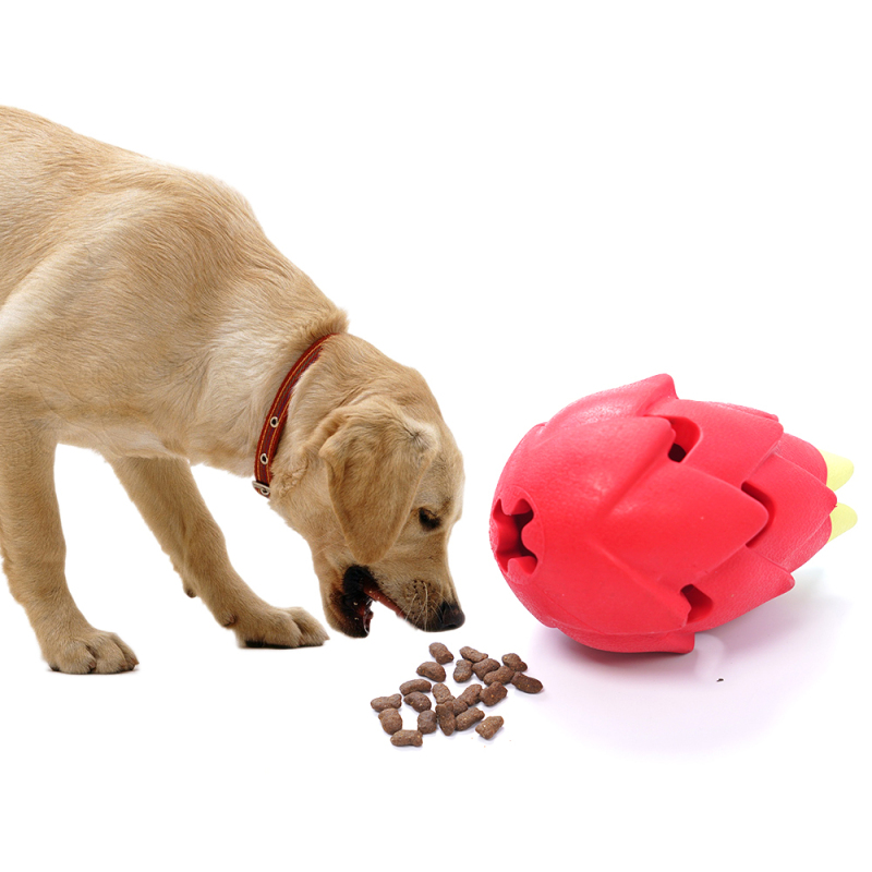 Wholesale Chew Strawberry Dragon Fruit Design Dog Rubber Toy