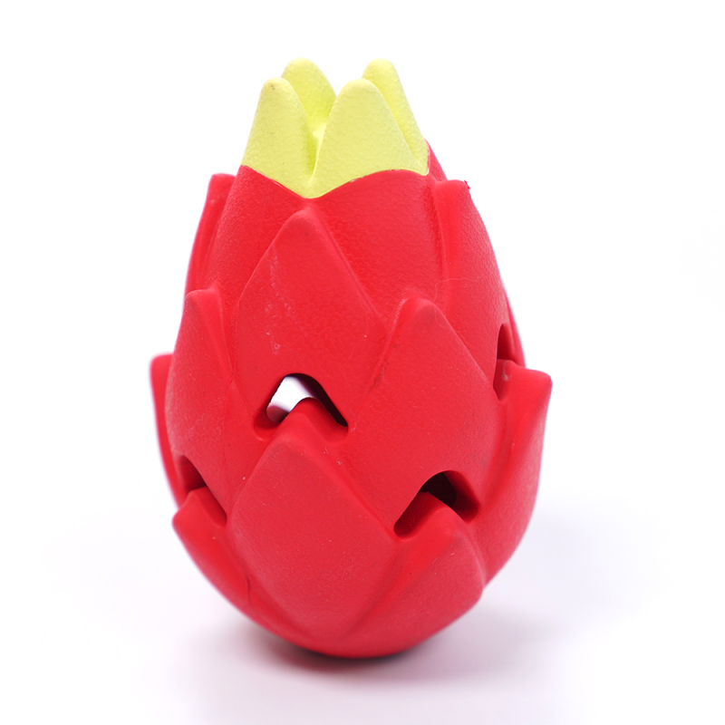 Wholesale Chew Strawberry Dragon Fruit Design Dog Rubber Toy