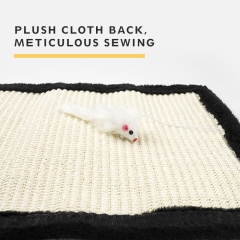 Manufacturer wholesale portable foldable short plush sisal cat scratcher mat