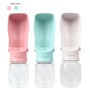 Manufacturer wholesale carrier pink blue white portable dog water bottle foldable 350ml