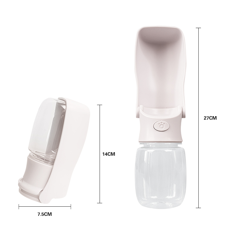 Manufacturer wholesale carrier pink blue white portable dog water bottle foldable 350ml