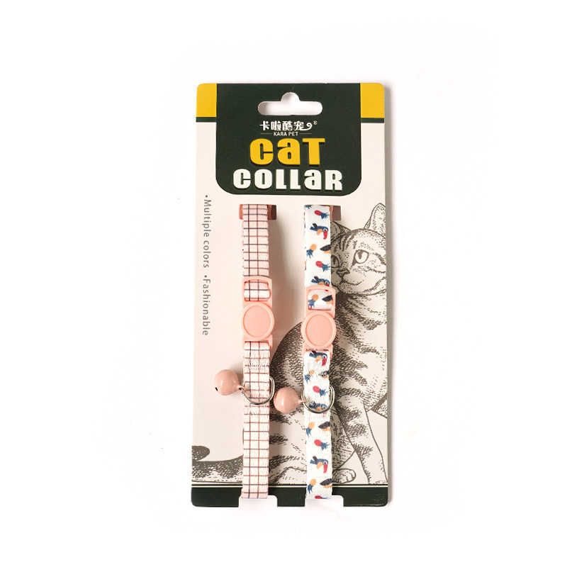 Wholesale Custom Logo Adjustable Two Design Cat Collar Set