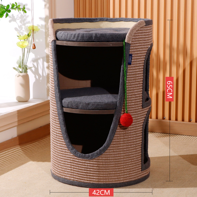 Wholesale Luxury Two Three Layer Sisal Scratcher Cat Tunnel House