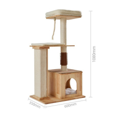 Manufacturer wholesale wooden cat tree scratcher with scratch brush