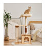 Manufacturer wholesale wooden cat tree scratcher with scratch brush