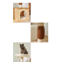 Manufacturer wholesale wooden cat tree scratcher with scratch brush