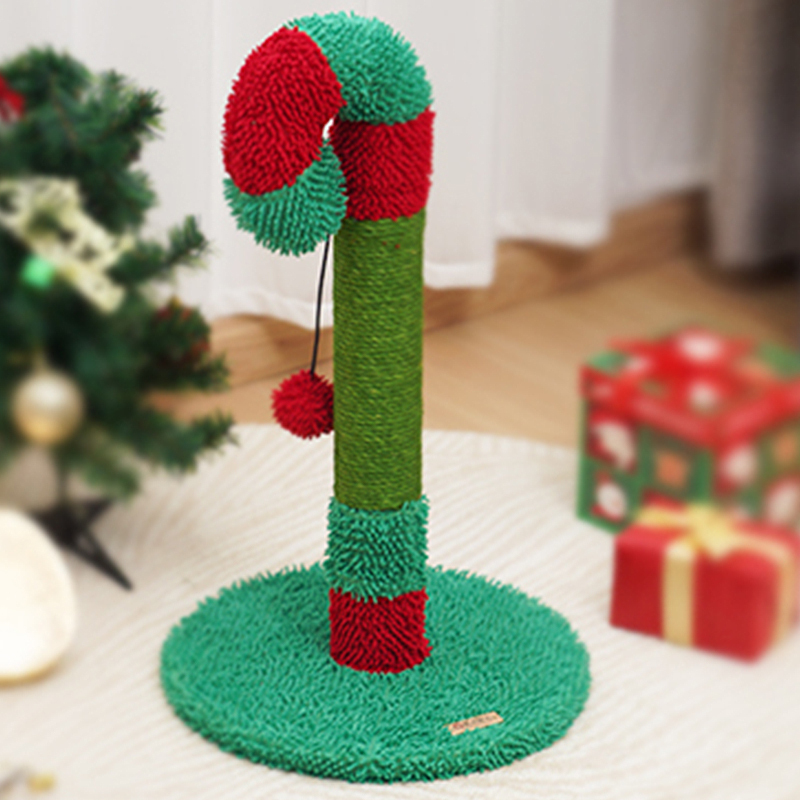 Manufacturer wholesale green red christmas design cat scratching post