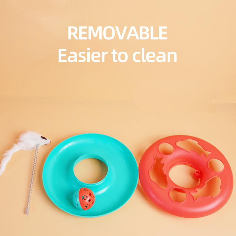 Wholesale Detachable Plastic Round Cat Play Toy