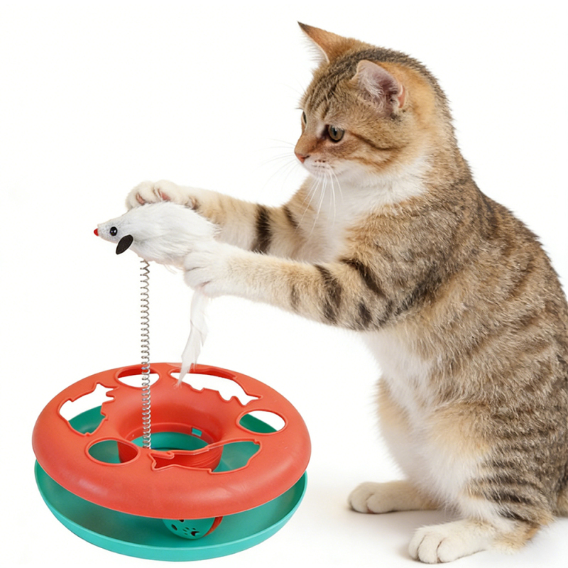 Wholesale Detachable Plastic Round Cat Play Toy