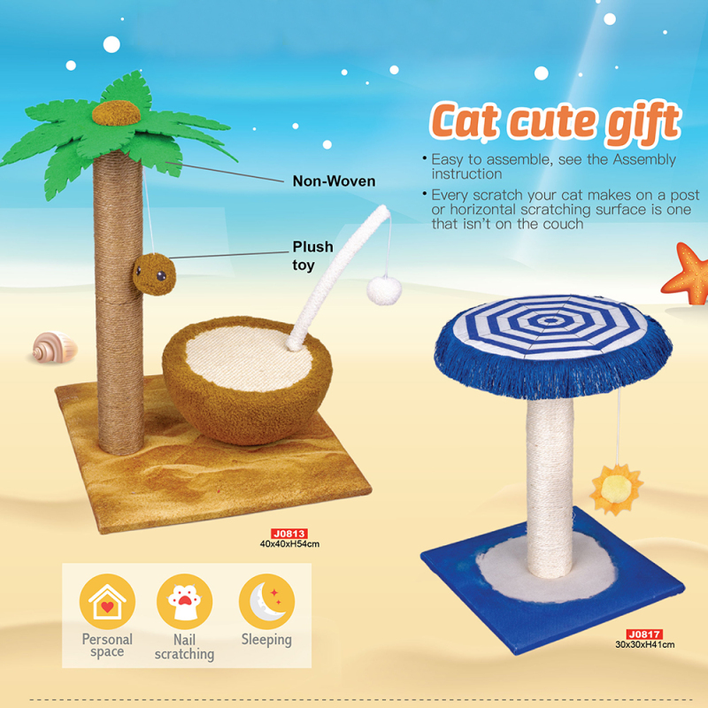 Manufacturer Wholesale Summer Holiday Design Sisal Small Tree Scratcher Cats Products