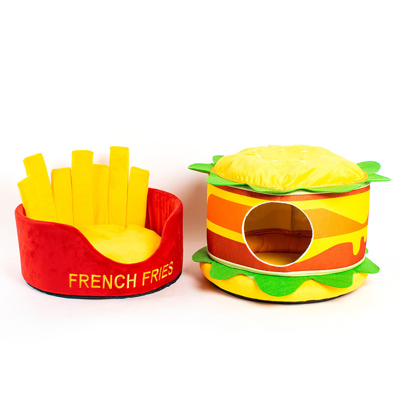 Manufacturer wholesale hamburger french fries cat bed cute design