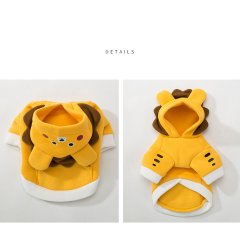 Manufacturer wholesale cute lion design short plush dog hoodie winter