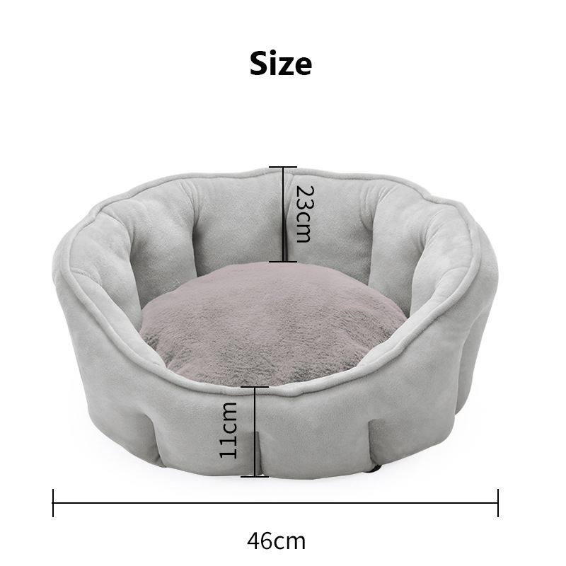 Manufacturer wholesale warm grey pink yellow cat soft plush bed
