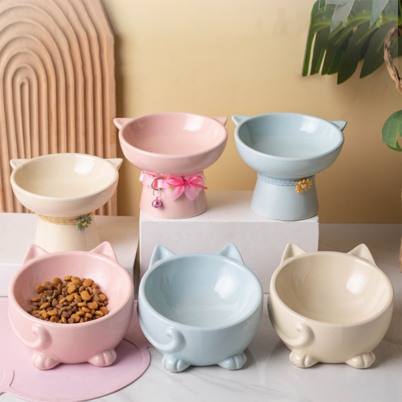 Wholesale Ceramic 15 Degree Inclined Cat Bowls