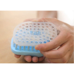 Manufacturer wholesale pink blue white grooming dog bath brush