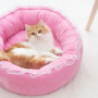 Wholesale Warm Soft Pink Blue Cat Dog Pet Round Bed