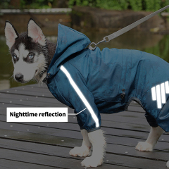 Wholesale Waterproof Reflective Stripe Dog Raincoat