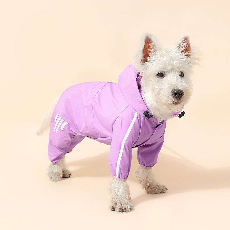Wholesale Waterproof Reflective Stripe Dog Raincoat