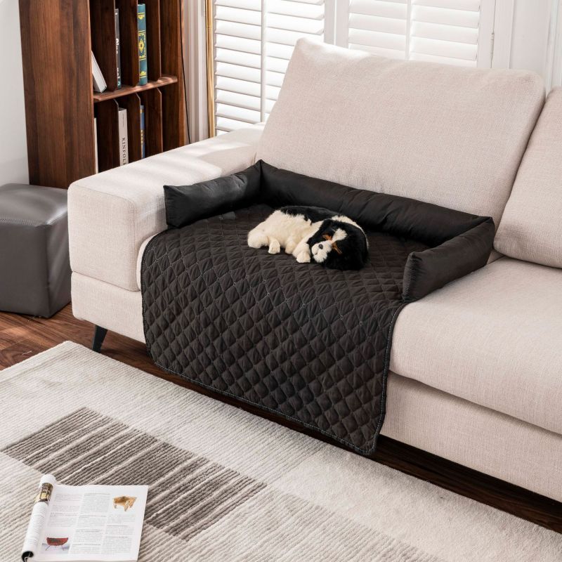 Wholesale Manufacturer Pet Supplier Grid Design Large Dog Sofa Bed