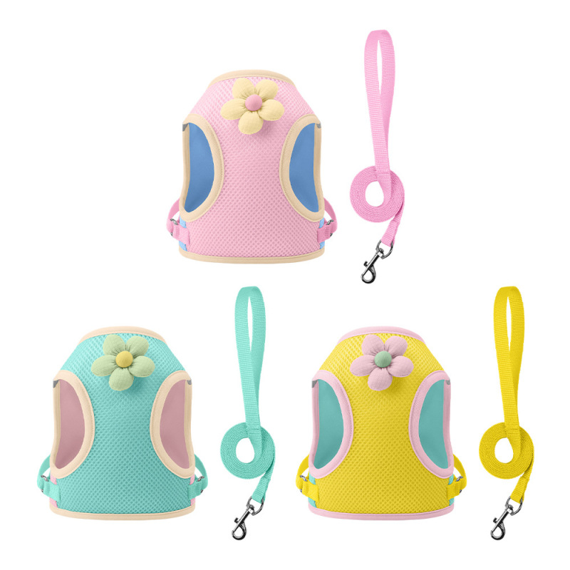 Wholesale Cheap Spring Breathable Cat Small Dog Harness and Leash