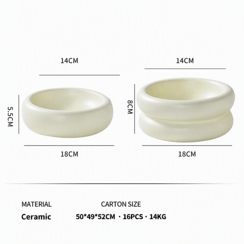 Wholesale Round Ceramic Dog Cat Bowl Elevated