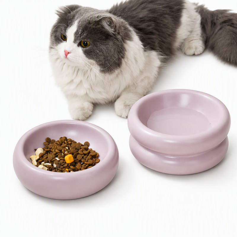 Wholesale Round Ceramic Dog Cat Bowl Elevated